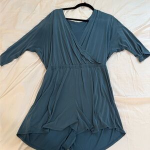 Silence + Noise Teal Wrap Romper